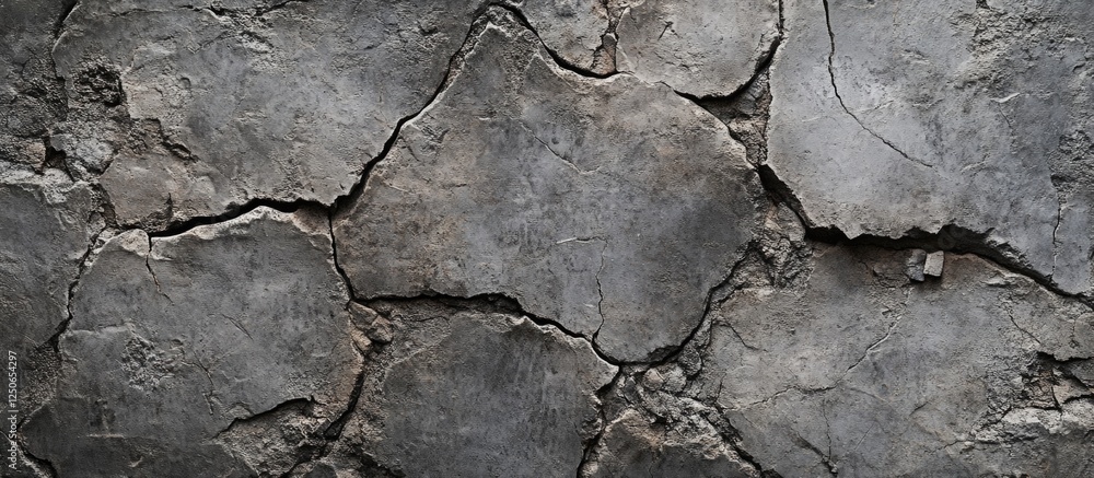 Aufkleber weathered gray stone wall texture with cracks suitable for backgrounds in architectural and design p