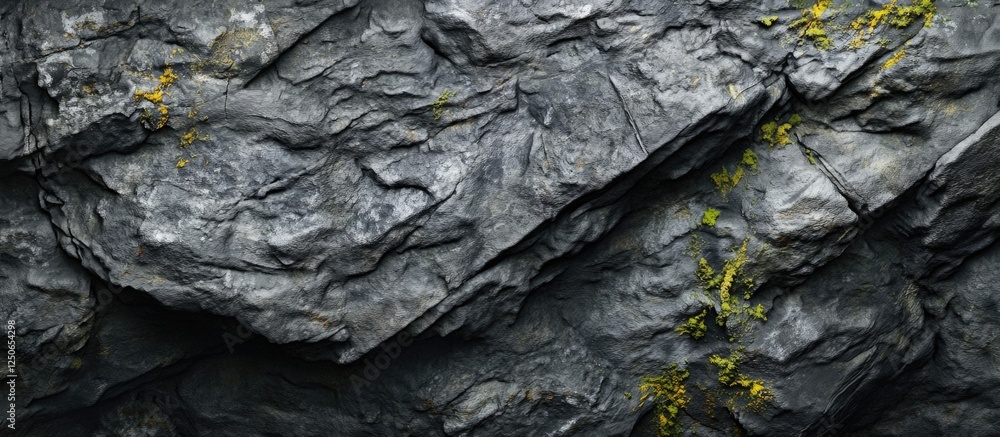 Aufkleber textured gray stone wall with moss and rough surfaces ideal for backgrounds in design and architectu