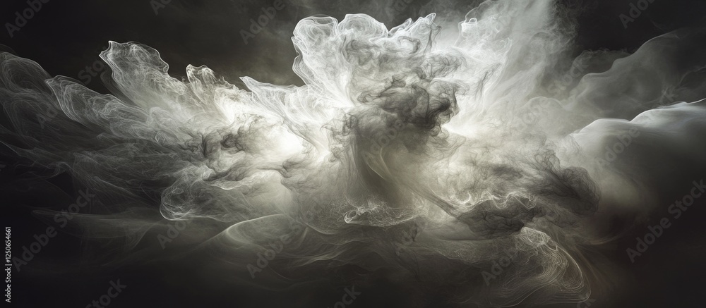 Aufkleber abstract swirling gray smoke in a dark atmosphere creating dramatic and moody textures ideal for bac