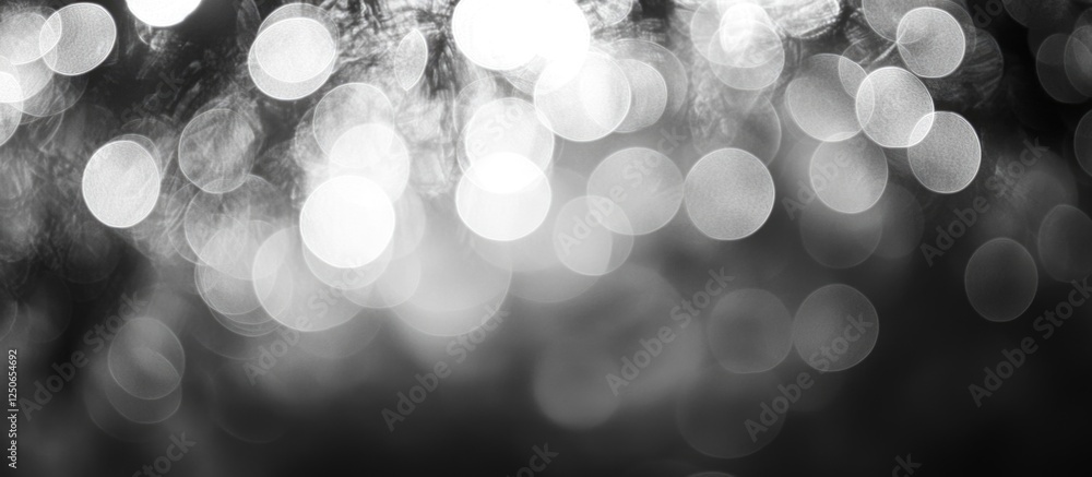 Poster abstract gray and silver bokeh background with soft light orbs for artistic and design purposes feat