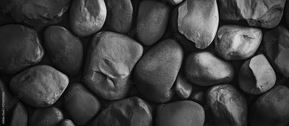 Poster smooth gray pebbles stone texture background for natural decor and design projects with a serene and