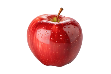 Red Apple - Isolated on Transparent Background.
