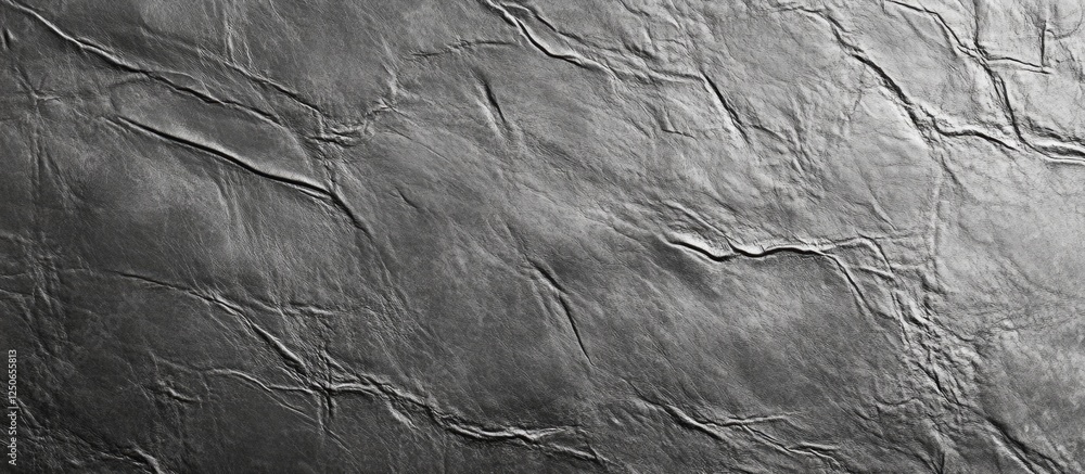 Poster textured gray leather surface background with intricate patterns and natural creases for design and 