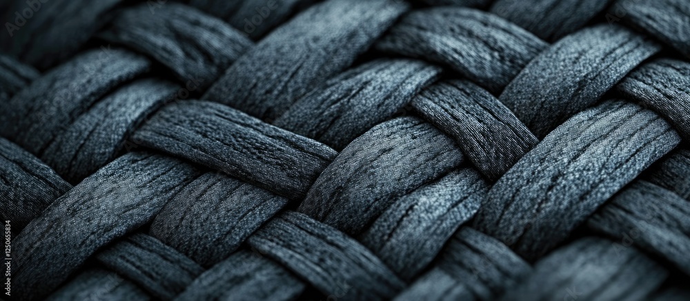Poster woven gray denim texture close-up showcasing intricate patterns and depth ideal for fashion and text