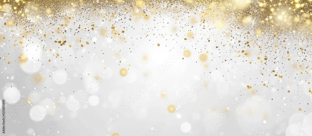 Poster gray and gold abstract background with confetti sparkling texture for festive holiday projects and c