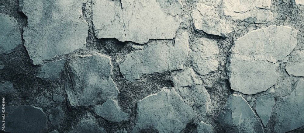 Aufkleber gray stone wall texture close up abstract background with weathered cracks and surface details for d