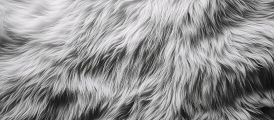 Gray faux fur texture background for versatile design applications showcasing soft and elegant surface with detailed fibers.