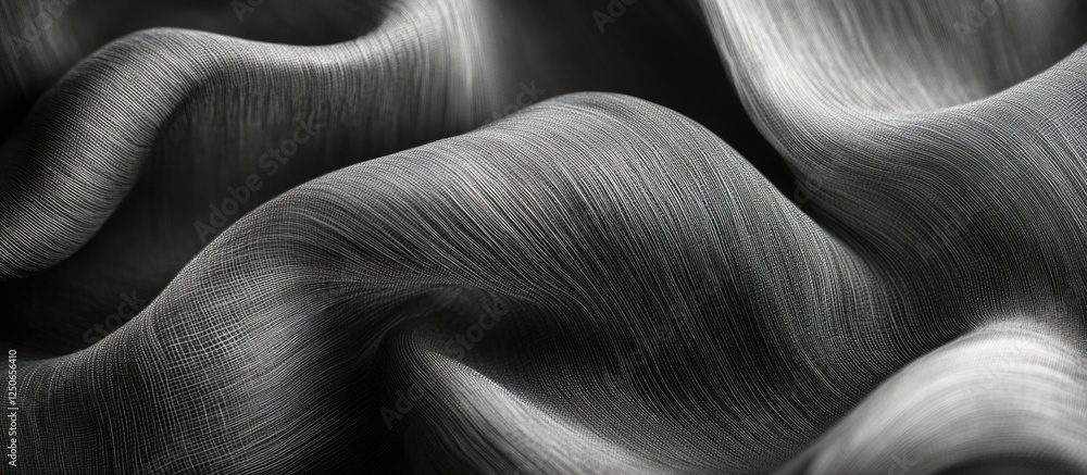 Aufkleber wavy gray flax fabric texture abstract background with intricate patterns and soft gradients for a m