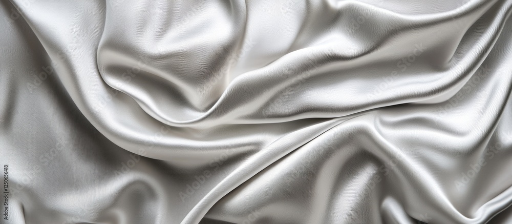 Poster smooth gray satin fabric texture with elegant folds and drapes creating a luxurious background for f