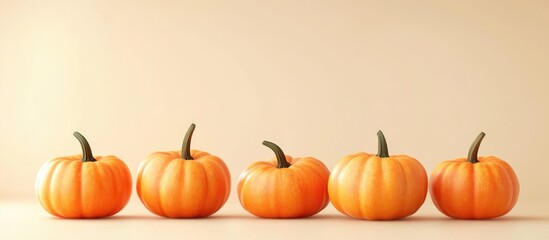 Obraz premium Halloween Background Featuring Vibrant Pumpkins with Ample Space for Text or Creative Design Elements