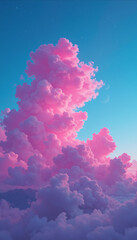 neon pink and deep blue clouds illuminated by ethereal cosmic light, soft glowing mist, and a dreamy starry sky for futuristic and fantasy-themed backgrounds