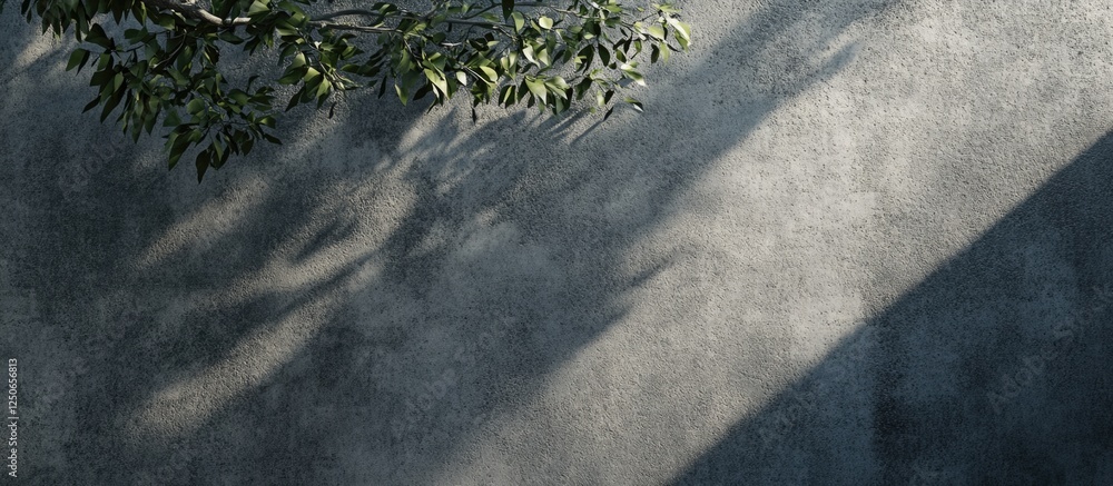 Poster textured gray concrete wall with natural light and shadow effects creating a minimalistic backdrop f