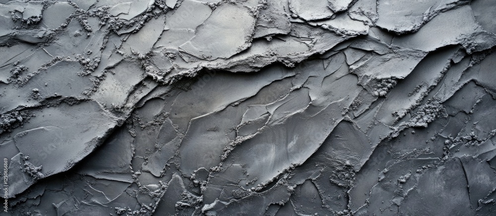 Poster textured gray concrete wall surface with rough cement and sand patterns creating a unique industrial