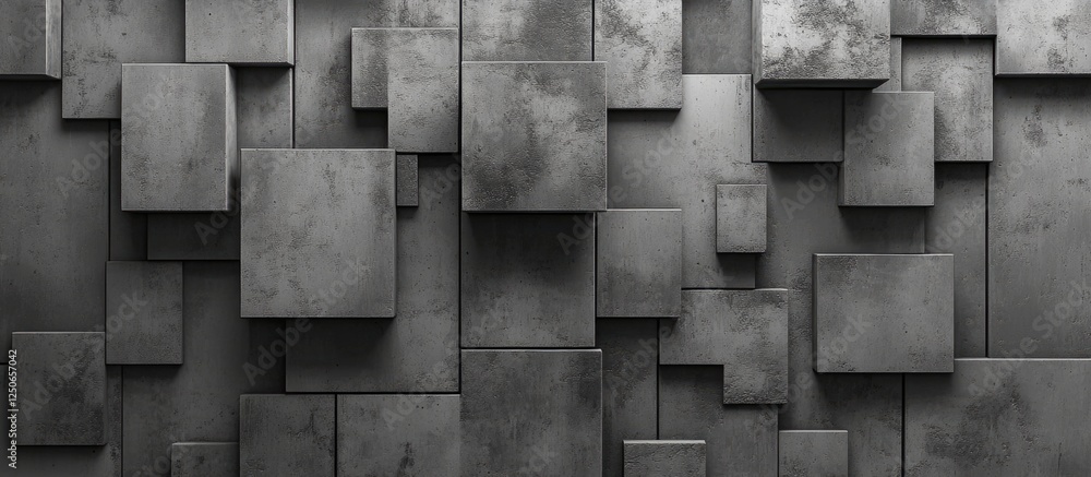 Poster gray concrete texture with abstract geometric patterns ideal for vintage background or web templates