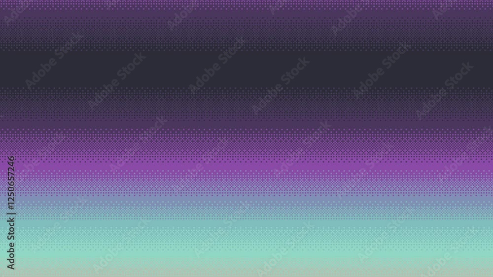 Poster animated pixel art purple, light blue, gray and black colored gradient background. seamless loop ani
