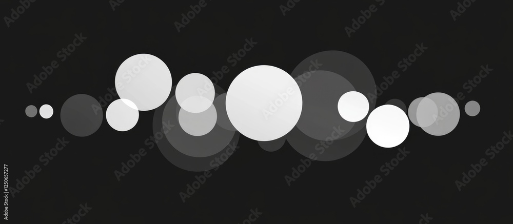 Poster gray abstract circles on black background suitable for modern design projects and graphic artwork el