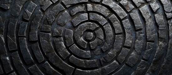 Intricate Gray Labyrinth Structure Symbolizing Life's Choices with Space for Text or Ideas