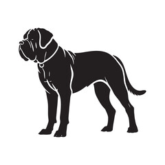 Beautifully crafted Cane Corso silhouette with sleek and strong curves - Cane Corso illustration - minimal Cane Corso vector - dog silhouette
