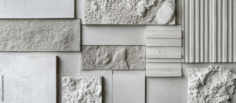 Poster textured gray cement wall background with various finishes and patterns ideal for architectural and 