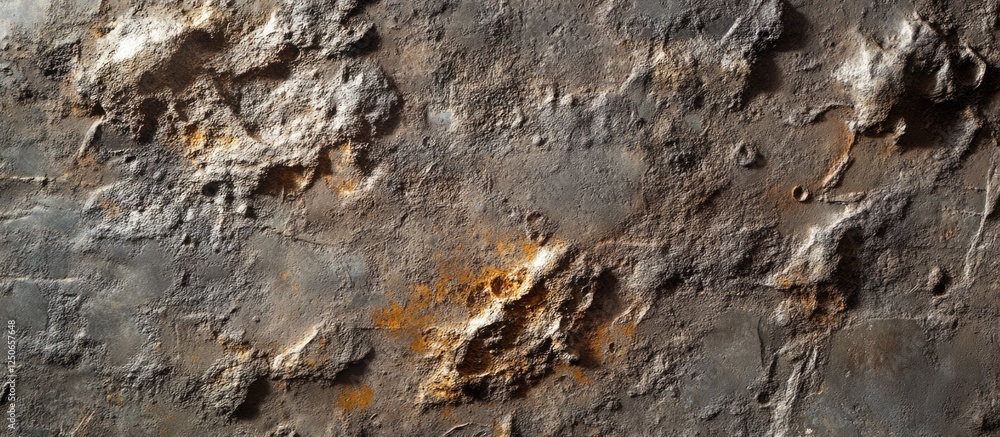 Poster rugged gray cement texture with rough surfaces and subtle rust variations for industrial or architec