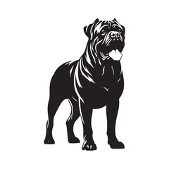 Bold and impressive Cane Corso silhouette for digital artwork - Cane Corso illustration - minimal Cane Corso vector - dog silhouette
