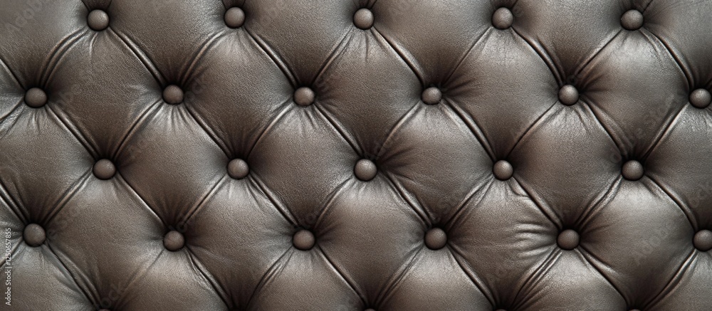 Poster textured gray and brown leather background with button tufting perfect for design projects and uphol