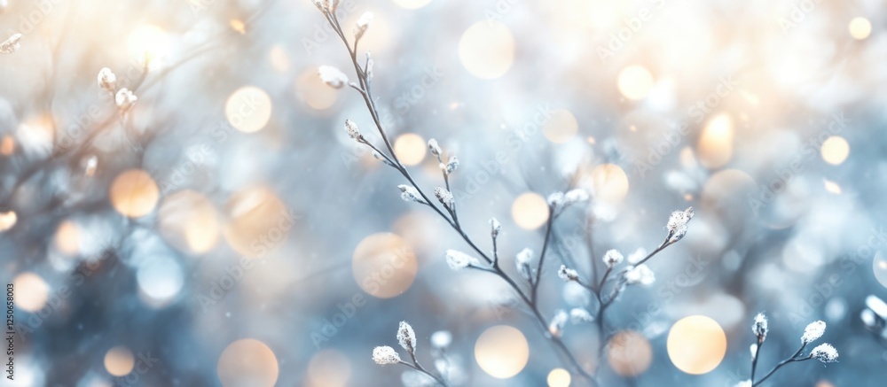 Aufkleber gray bokeh background with soft glowing lights and nature-inspired elements creating an ethereal and