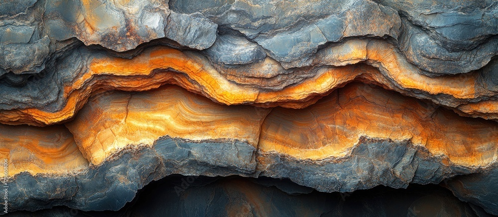 Poster sedimentary rock texture showcasing vibrant inner layers with rich colors and patterns for geologica