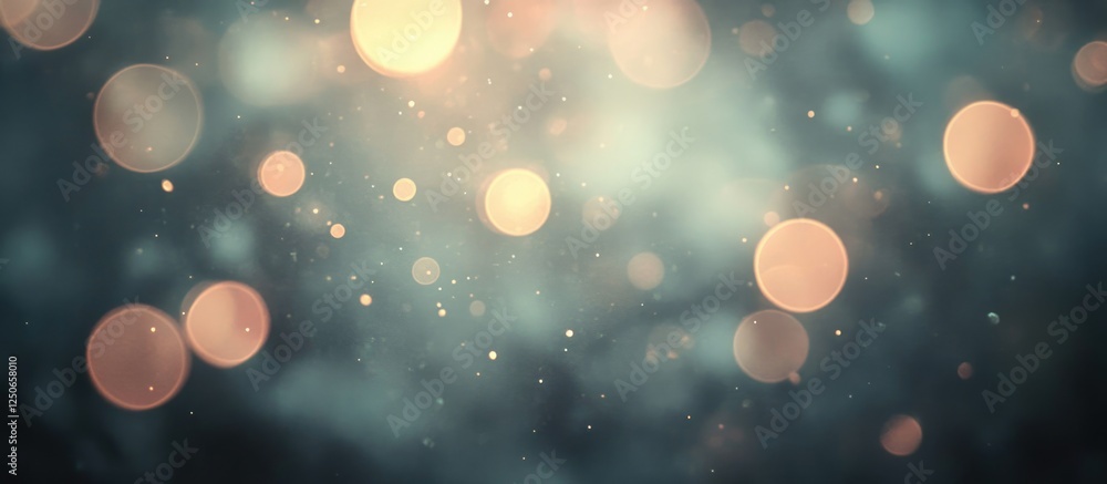 Aufkleber soft gray bokeh background with warm glowing orbs creating a dreamy, abstract atmosphere ideal for d