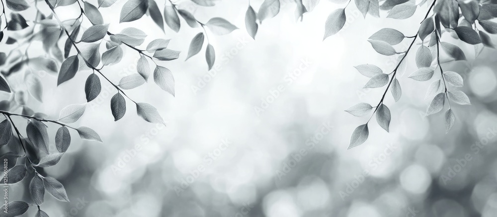 Aufkleber elegant gray bokeh background with soft natural foliage creating a serene and calming atmosphere for