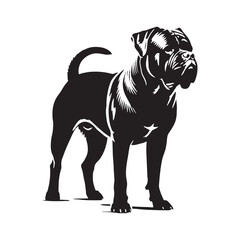 Exquisite Cane Corso silhouette highlighting the breed’s dominance - Cane Corso illustration - minimal Cane Corso vector - dog silhouette
