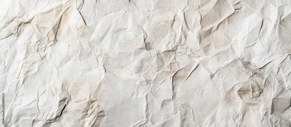 Poster crumpled gray beige craft paper texture with blank space for design or background use in creative pr