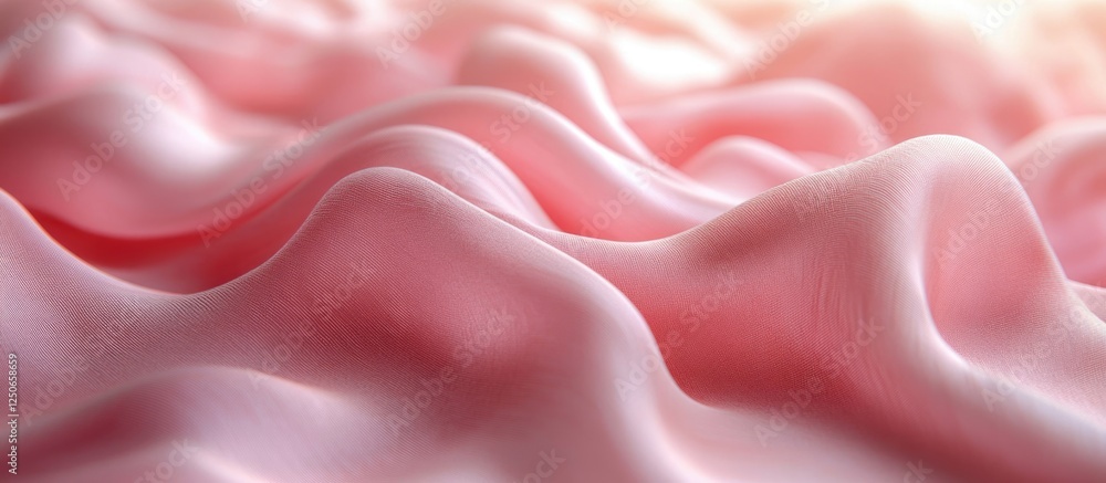 Poster soft pink fabric texture with gentle waves, capturing the elegance of smooth textile for backgrounds