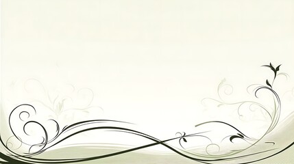 Elegant Floral Design With Swirling Lines And Soft Background