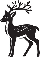 cute fawn (Baby Deer) vector silhouette.