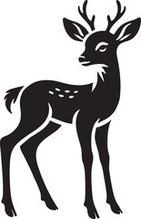 cute fawn (Baby Deer) vector silhouette.