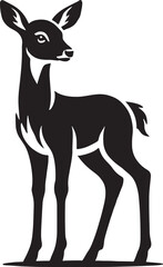 cute fawn (Baby Deer) vector silhouette.
