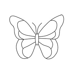 Cartoon butterfly vector illustration coloring book for kids