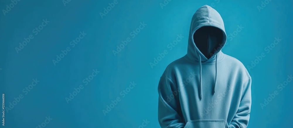 Poster Hacker in Hoodie Representing Cybersecurity Anonymity and Digital Intrusion with Space for Text and Graphics