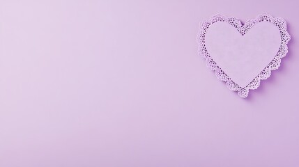 Lavender Lace Heart on Purple Background
