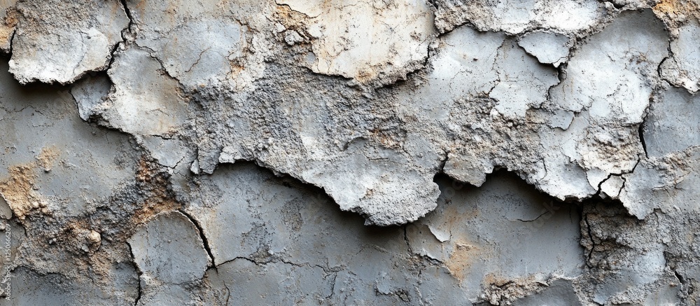 Aufkleber grey concrete texture background with cracks and peeling layers for industrial and architectural des