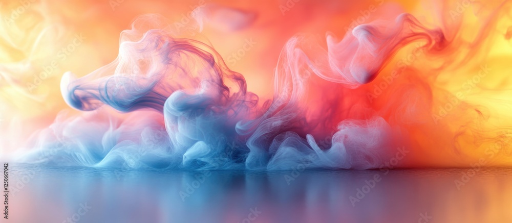 Aufkleber colorful ink diffusion in water creating an abstract artistic background with vibrant hues and flowi