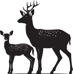 cute fawn (Baby Deer) vector silhouette.