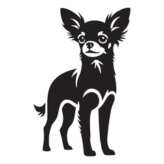 Dynamic Chihuahua silhouette full of energy and character - Chihuahua illustration - minimal Chihuahua vector - dog silhouette
