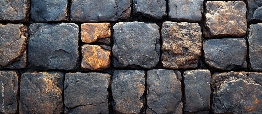 Poster textured grey concrete paving blocks surface with variations in color and pattern suitable for const