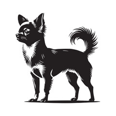 Minimalist Chihuahua silhouette with a sophisticated appeal - Chihuahua illustration - minimal Chihuahua vector - dog silhouette
