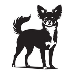 Bold Chihuahua silhouette designed for graphic designers - Chihuahua illustration - minimal Chihuahua vector - dog silhouette
