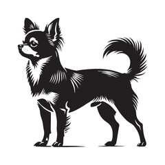 Chihuahua silhouette perfect for branding and digital artwork - Chihuahua illustration - minimal Chihuahua vector - dog silhouette
