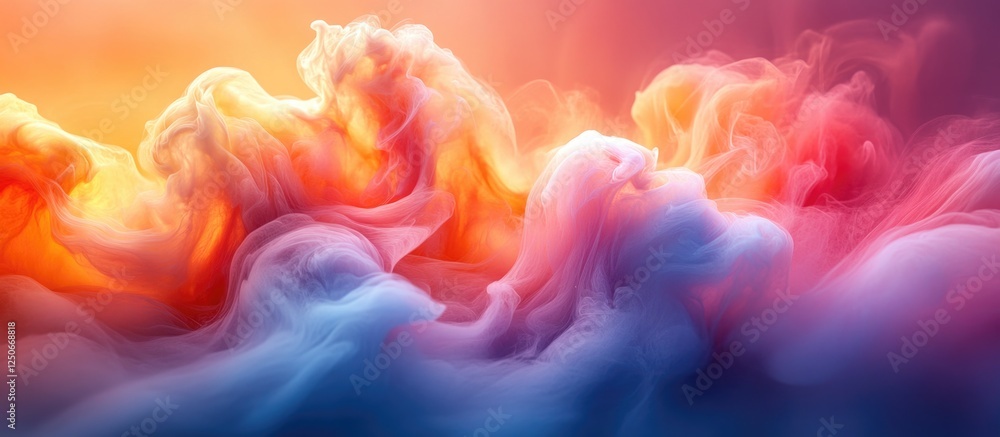 Poster vibrant swirling colors of ink in water creating a mesmerizing abstract explosion of hues and textur