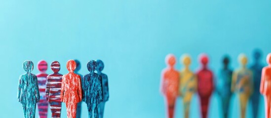 Health Care Insurance Coverage for Immigrants Conceptual Image with Colorful Figurines and Space for Text Adaptation